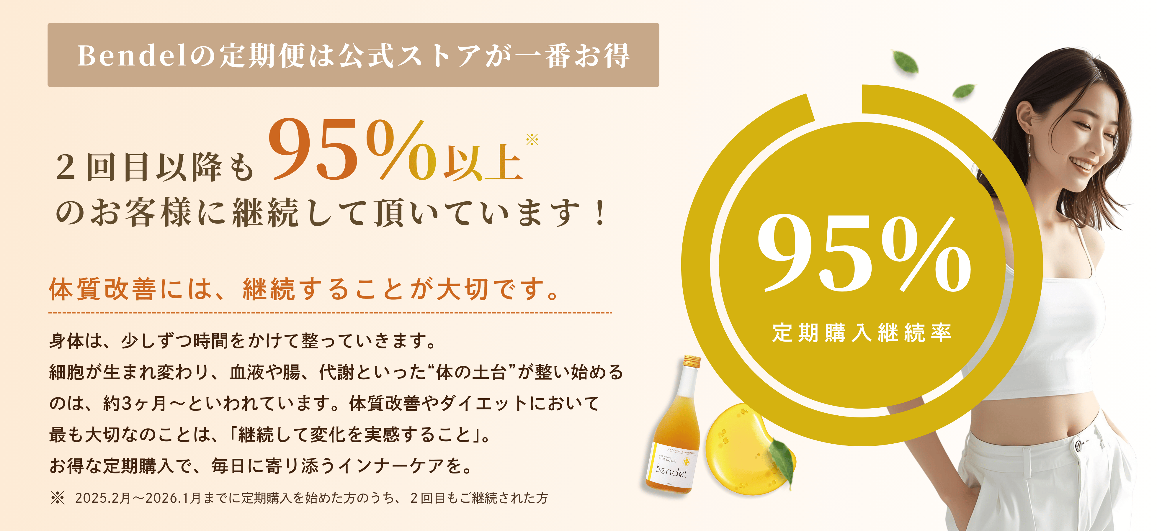 定期購入継続率95％以上